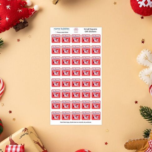 Name Bubbles - Christmas Gift Tags & Holiday Name Stickers (27 Labels) Self Adhesive Gift Stickers for Kids, Adults, Xmas Gift Wrap Tags for Bags, Presents, Boxes, Wrapping Paper (Meowy Christmas) in Saudi Arabia