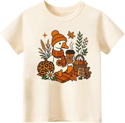 Happy Thanksgiving Shirt Toddler Boys Girls Turkey Pumpkins T-Shirt Kids Graphic Tee Tops Fall Clothes in Saudi Arabia