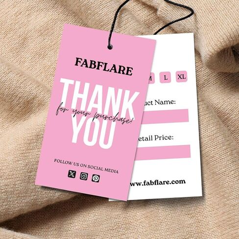 GotPrint Custom Hang Tags, Matte Writable, Vertical | Upload Design or Add Text | Double-Sided | Bulk Retail, Gift, or Favor Tags, 3" x 3", 500 Qty in Saudi Arabia