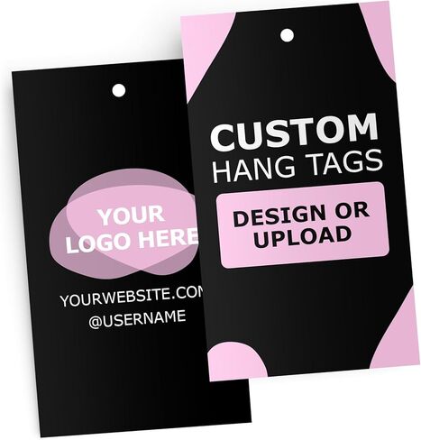 GotPrint Custom Hang Tags, Matte Writable, Vertical | Upload Design or Add Text | Double-Sided | Bulk Retail, Gift, or Favor Tags, 3" x 3", 500 Qty in Saudi Arabia