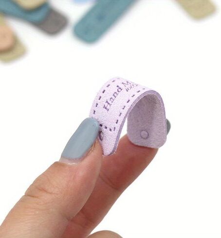 10Pcs Hand Made with Love Labels Tags for Clothes Handmade PU Leather Labels DIY Hats Bags Sewing Tags Garment Accessories (Mix) in Saudi Arabia