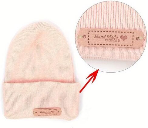 10Pcs Hand Made with Love Labels Tags for Clothes Handmade PU Leather Labels DIY Hats Bags Sewing Tags Garment Accessories (Mix) in Saudi Arabia