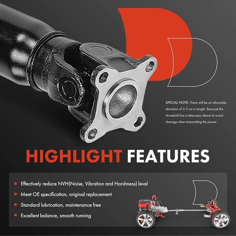 A-Premium Rear Complete Drive Shaft Prop Shaft Driveshaft Assembly Compatible with Infiniti QX70 2014-2017 3.5L, FX37 2013 3.7L, FX35 2009-2012 3.7L, [AWD], Replace# 373001CA2A, 373001CA2B in Saudi Arabia