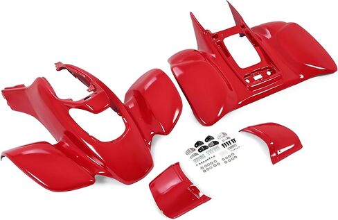 HECASA Front & Rear Fender Set Kit Compatible with 1999-2004 Honda TRX 400EX Mud Guard Kit Red ABS Plastic in Saudi Arabia
