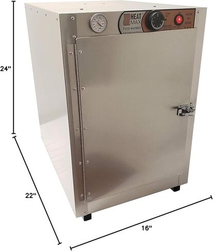 جهاز تسخين الطعام الصغير من HeatMax 16x16x24 - الأصلي والأفضل - مع مساحة رف داخلية قابلة للاستخدام تبلغ 13 × 15.5 بوصة. من أجل المقالي التي تستخدم لمرة واحدة بنصف الحجم، والشواء، والبيتزا، وأي طعام ساخن in Kuwait