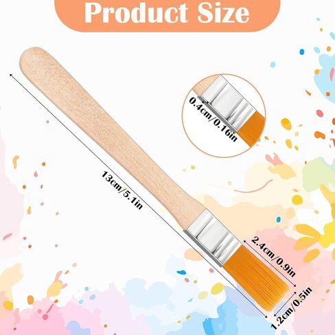 22 Pcs Flat Small Paint Brushes, 1/2 Inch Paint Brush with Wood Handle, Nylon Bristle Touch Up Paints Brushes for Painting DIY, Tiny Paints Brush for Walls, Cabinets, Furniture, Fences in Kuwait