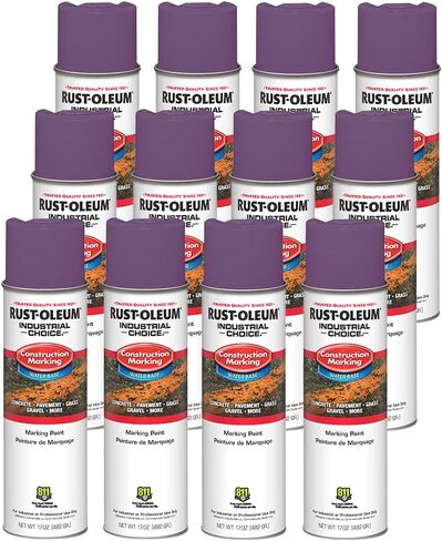 طلاء علامات بناء قائم على الماء من Rust-Oleum 264692-12PK Industrial Choice M1400 System، 17 أونصة، أبيض، 12 عبوة in Kuwait