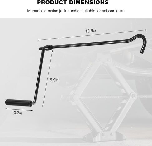 Car Scissor Lift Jack Crank Handle, Non-Slip Scissor Jack Handle Efficient Auto Repair Tool, Labor-Saving Steel Tire Wheel Lug Wrench for Trucks Vans Trailers, Car Accessories (Short Lever) in Saudi Arabia