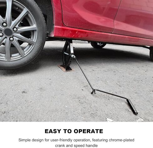 Car Scissor Lift Jack Crank Handle, Non-Slip Scissor Jack Handle Efficient Auto Repair Tool, Labor-Saving Steel Tire Wheel Lug Wrench for Trucks Vans Trailers, Car Accessories (Short Lever) in Saudi Arabia