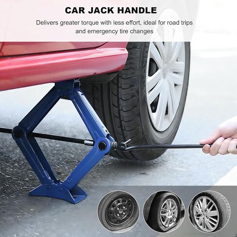 Car Scissor Lift Jack Crank Handle, Non-Slip Scissor Jack Handle Efficient Auto Repair Tool, Labor-Saving Steel Tire Wheel Lug Wrench for Trucks Vans Trailers, Car Accessories (Short Lever) in Saudi Arabia