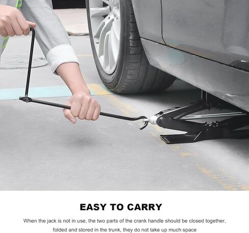 Car Scissor Lift Jack Crank Handle, Non-Slip Scissor Jack Handle Efficient Auto Repair Tool, Labor-Saving Steel Tire Wheel Lug Wrench for Trucks Vans Trailers, Car Accessories (Short Lever) in Saudi Arabia
