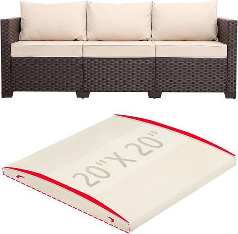 HAVARGO Couch Cushion Support High Density Foam 22X22X2.4 Inches Sofa Couch Supports for Sagging Cushions Light Grey 3Pc with Anti Slip Mesh Fabric in Kuwait