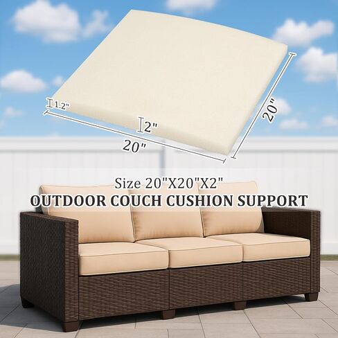 HAVARGO Couch Cushion Support High Density Foam 22X22X2.4 Inches Sofa Couch Supports for Sagging Cushions Light Grey 3Pc with Anti Slip Mesh Fabric in Kuwait