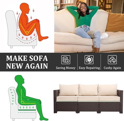 HAVARGO Couch Cushion Support High Density Foam 22X22X2.4 Inches Sofa Couch Supports for Sagging Cushions Light Grey 3Pc with Anti Slip Mesh Fabric in Kuwait