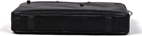 Genuine Leather 15.6" Laptop Bags | Office School College Business Travel For Men and Women | Adjustable Crossbody Shoulder Straps Water Resistant YKK Zipper - Black in Saudi Arabia