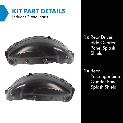 TRQ Quarter Panel Splash Shield Set Rear Driver & Passenger Side CH1762104 CH1763104 Compatible with 2018-2021 Jeep Wrangler in Saudi Arabia