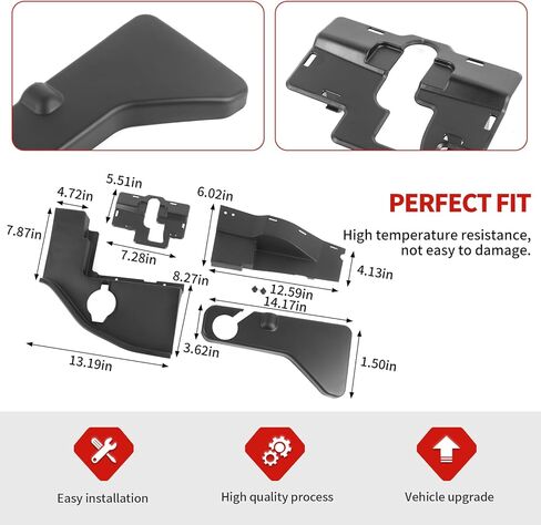 Jimen Fit for Dodge Charger 2011-2023, 4PCS Engine Bay Accessories & Hood Latch Lock Protector & Coolant Tank Cover & Windshield Washer Tank Cover (Black) in Saudi Arabia