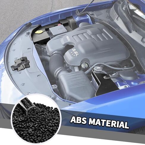 Jimen Fit for Dodge Charger 2011-2023, 4PCS Engine Bay Accessories & Hood Latch Lock Protector & Coolant Tank Cover & Windshield Washer Tank Cover (Black) in Saudi Arabia