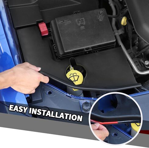 Jimen Fit for Dodge Charger 2011-2023, 4PCS Engine Bay Accessories & Hood Latch Lock Protector & Coolant Tank Cover & Windshield Washer Tank Cover (Black) in Saudi Arabia