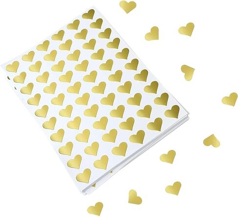 1200 Sheets Gold Heart Stickers Self Adhesive Stickers for Scrapbooking Embellishment Valentine's Day Love Decorative Sticker Gifts Packaging DIY Arts Crafts in Saudi Arabia