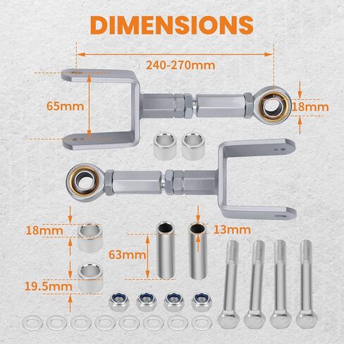 maXpeedingrods Rear Upper Control Arms for Ford Mustang 1979-2004 Adjustable Camber Arms in Saudi Arabia