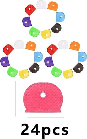 24 Pack Key Color Caps Covers Tags, Soft Key Identifiers, Plastic Toppers for Organization House in Saudi Arabia