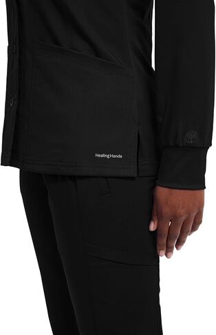 Healing Hands Womens Scrub Jacket 5 Pocket Purple Label 5063 Daisy Snap-up Scrubs Women Jacket in Kuwait