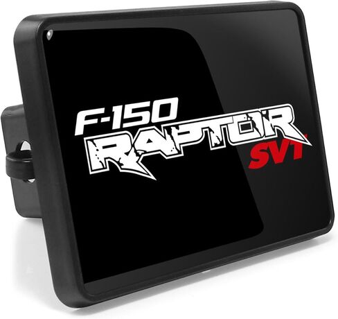 iPick Image، متوافق مع - Ford Raptor SVT UV Graphic Black لوحة وجه معدنية سوداء على بلاستيك ABS 2 بوصة غطاء وصلة سحب in Kuwait