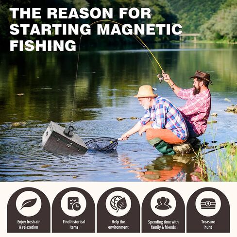 Neosmuk Fishing Magnet, Strong Magnets Heavy Duty Big Rare Earth Magnet, 2.5" Large Magnet for Remover, Super Neodymium High Power Magnet with Handle for Tag, Shop, Lifting and Pick up in Kuwait