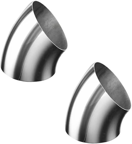 2pcs OD 2 Inch 45 Degree SS304 Stainless Steel Bend Tube Exhaust Elbow Pipe for automotive exhaust modification or stair handrail, silver polish，Exhaust System 2" Piping. in Saudi Arabia