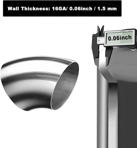 2pcs OD 2 Inch 45 Degree SS304 Stainless Steel Bend Tube Exhaust Elbow Pipe for automotive exhaust modification or stair handrail, silver polish，Exhaust System 2" Piping. in Saudi Arabia