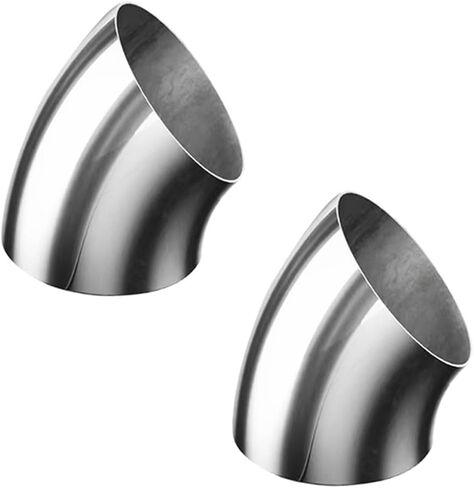 2pcs OD 2 Inch 45 Degree SS304 Stainless Steel Bend Tube Exhaust Elbow Pipe for automotive exhaust modification or stair handrail, silver polish，Exhaust System 2" Piping. in Saudi Arabia