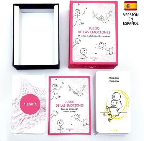 The Feelings Game | 64 flashcards for Emotional Literacy | Non-Violent Communication Teaching Tool | 177 Feelings States to Discover (Spanish) in Saudi Arabia