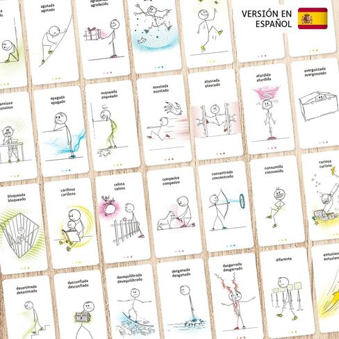 The Feelings Game | 64 flashcards for Emotional Literacy | Non-Violent Communication Teaching Tool | 177 Feelings States to Discover (Spanish) in Saudi Arabia