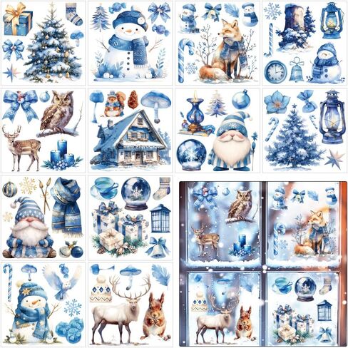 12 Sheets Winter Forest Rub on Transfers for Crafts and Furniture-Durable Rub on Transfers Stickers for Wood,Glass,Leather-5.5 x 5.5 inches Home Decorative Personalized Decals in Saudi Arabia