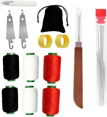 37PCS Sewing Kit, Big Eye Stainless Steel Sewing Needles Set for Hand Sewing, Needle Threader & Seam Ripper Included and Scissors, Beginner Sewing Tool Kit for DIY Craft & Repair in Saudi Arabia
