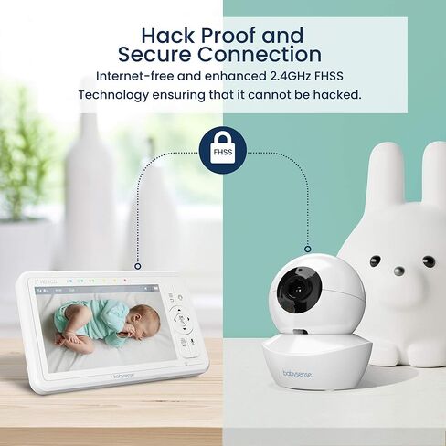 Babysense HDS2 Non-WiFi 5" HD Baby Monitor with Camera and Audio & Bonus WiFi Security Camera with App for Remote Viewing - HDS2&FullPeek in Saudi Arabia