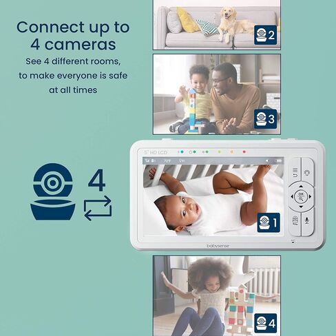 Babysense HDS2 Non-WiFi 5" HD Baby Monitor with Camera and Audio & Bonus WiFi Security Camera with App for Remote Viewing - HDS2&FullPeek in Saudi Arabia