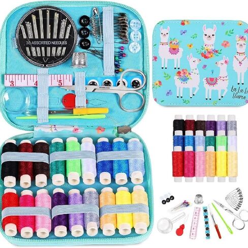 87pcs Sewing Kit with Case Portable Sewing Supplies for Home Traveler, Adults, Beginner, Emergency,Contains Thread, Scissors, Needles,Measuring Tape in Saudi Arabia