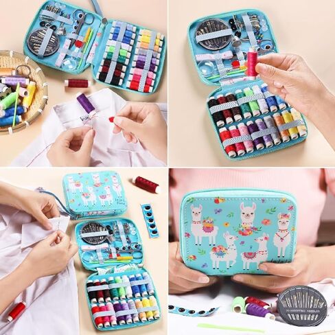 87pcs Sewing Kit with Case Portable Sewing Supplies for Home Traveler, Adults, Beginner, Emergency,Contains Thread, Scissors, Needles,Measuring Tape in Saudi Arabia
