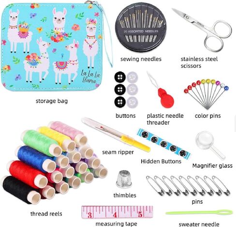 87pcs Sewing Kit with Case Portable Sewing Supplies for Home Traveler, Adults, Beginner, Emergency,Contains Thread, Scissors, Needles,Measuring Tape in Saudi Arabia