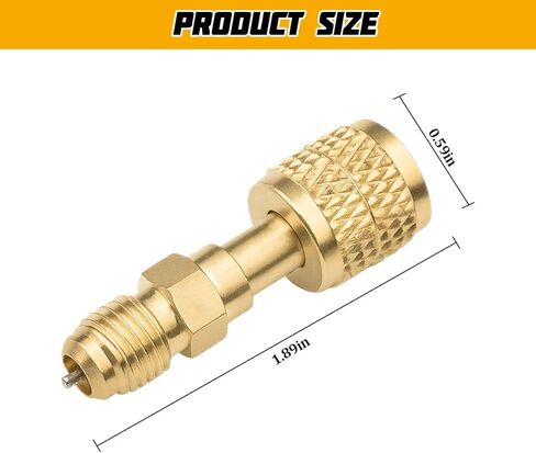 R32 R454B Car Refrigerant Brass Adapter, 2PCS 1/4" Female to1/4" Male Reverse Thread Adapter, Heavy Duty Automotive Mini Split Systems HVAC Quick Connect Fittings, Universal Fit in Saudi Arabia