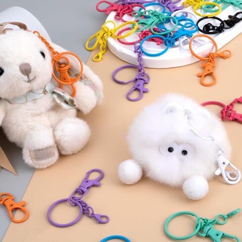16 Pcs Metal Keychain Clip, Colorful Swivel Snap Hook with Key Rings, Swivel Keychain Hook, Lobster Keychains Clasps for Keychains DIY Crafts (8 Styles) in Saudi Arabia