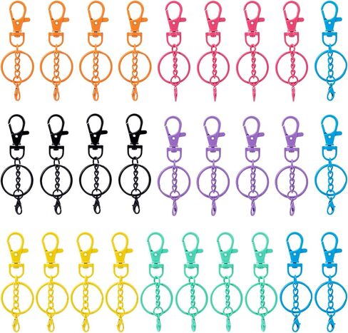 16 Pcs Metal Keychain Clip, Colorful Swivel Snap Hook with Key Rings, Swivel Keychain Hook, Lobster Keychains Clasps for Keychains DIY Crafts (8 Styles) in Saudi Arabia