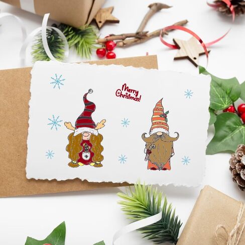 Christmas Clear Stamps for Card Making, Gnomes Snowflake Clear Rubber Stamp Happy New Year Words Stamps for Holiday Card Making Decor DIY Scrapbooking Transparent Album Decor Paper Craft in Saudi Arabia