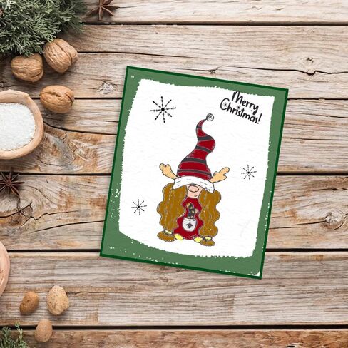 Christmas Clear Stamps for Card Making, Gnomes Snowflake Clear Rubber Stamp Happy New Year Words Stamps for Holiday Card Making Decor DIY Scrapbooking Transparent Album Decor Paper Craft in Saudi Arabia
