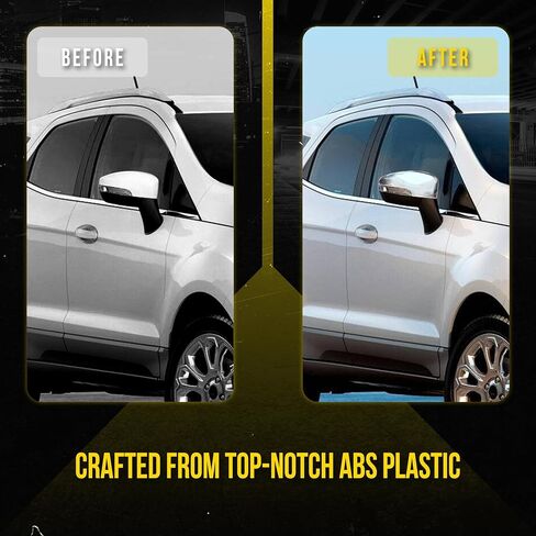 أغطية غطاء مرآة الرؤية الخلفية الجانبية للسيارة من الكروم الوهمي متوافقة مع Ford EcoSport 2018-2022، MC337 in Kuwait