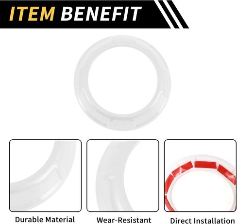 4 Pcs AC Vent Dashboard Decoration Rings for Jeep Wrangler JK JKU 2011-2017 Air Conditioner Air Outlet Vent Cover Ring ABS White in Saudi Arabia