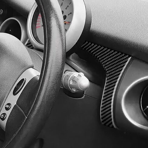 أغطية من ألياف الكربون الحقيقية أسفل غطاء لوحة القيادة لمحرك اليد اليسرى لسيارة MINI Cooper R50 R53 2001 2002 2003 2004، ملصقات تزيين داخلية لملحقات BMW، أسود in Kuwait