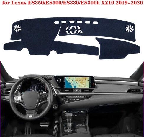 غطاء لوحة قيادة السيارة لمحرك اليد اليسرى لكزس ES350/ES300/ES330/ES300h XZ10 2019-2020 سجاد داشمات وسادة تظليل الشمس لتصفيف السيارة (فانيلا أسود بالكامل) in Saudi Arabia